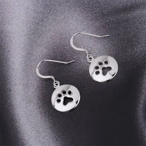 Round Shape Dangle Silver Earrings