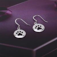 Round Shape Dangle Silver Earrings