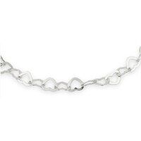 Open Heart Multi-Link Chain Silver Bracelet