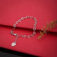 Open Heart Multi-Link Chain Silver Bracelet