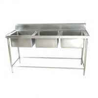 3 Sink Dish Wash Unit - Color: Silver