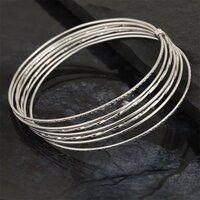 Sterling Silver Multi-Strand Wire Silver Bangle