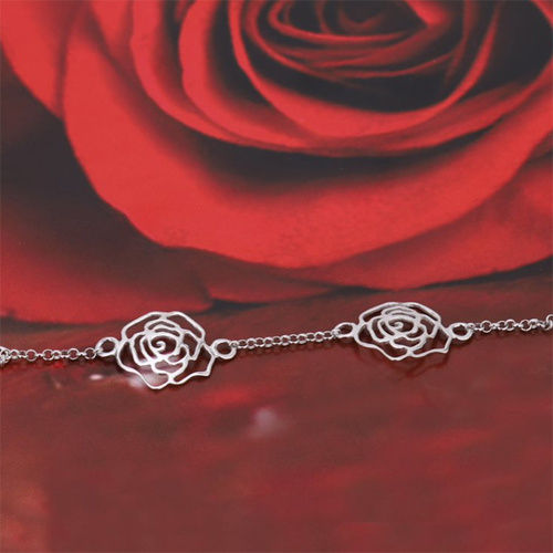 Modern Multi-Roses Silver Bracelet