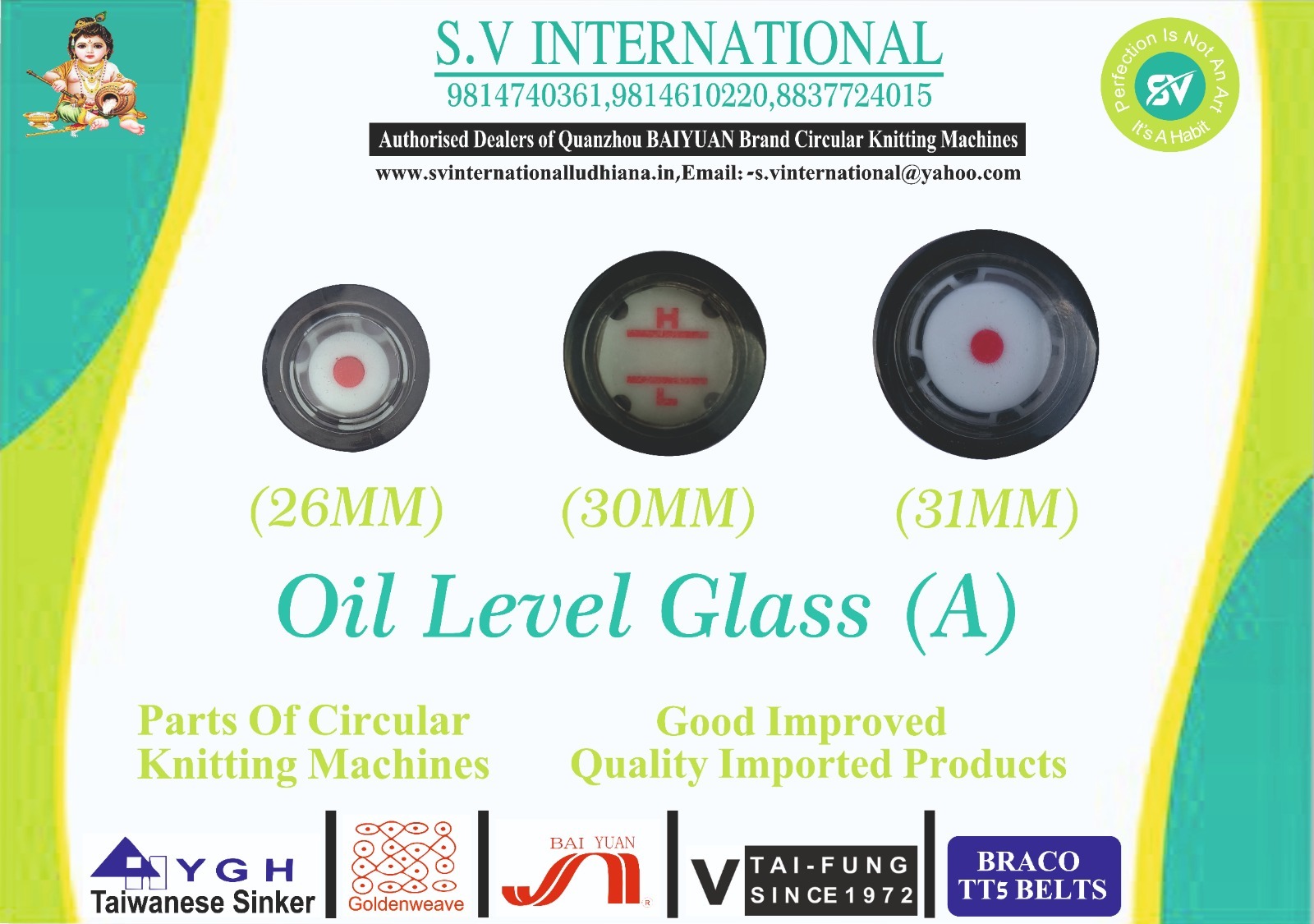 Oil Level Glass (A) - (26MM) (30MM) and (31MM)