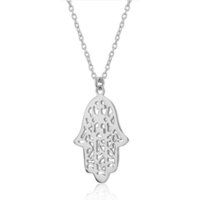 Hamsa Silver Pendant Necklace