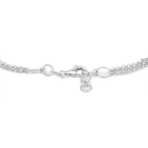 Interlocked Double Heart Multi Chain Silver Bracelet