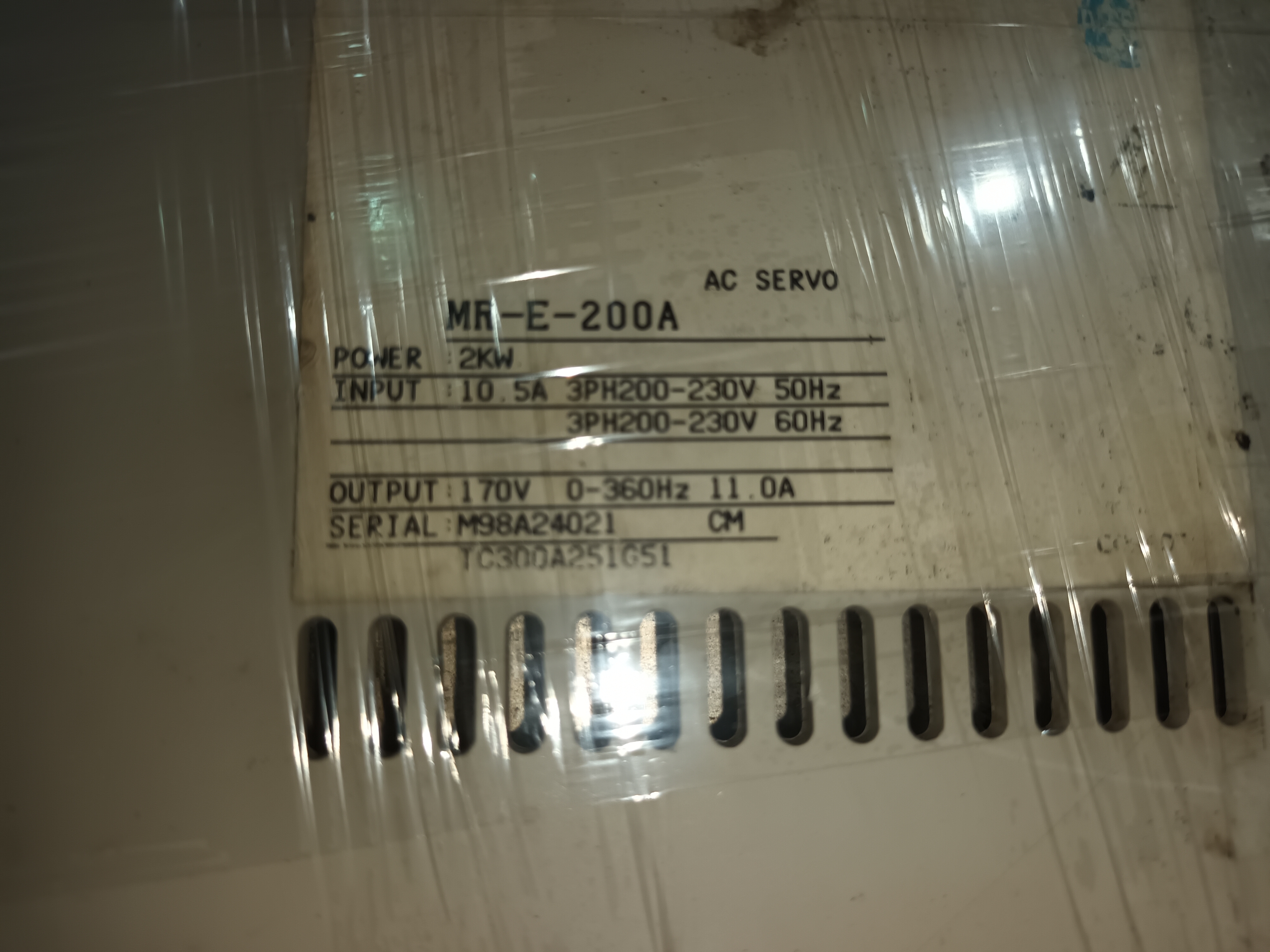 MITSUBISHI SERVO DRIVE MR-E-200A