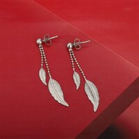 Dangling Multi-Feather Drop Earrings