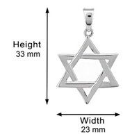 Star Of David Silver Pendant Necklace