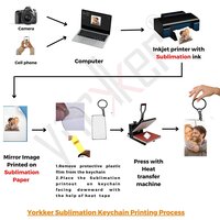Yorkker Sublimation Blank Keychain Pack of 25 pcs SquareShapes