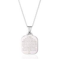 Jesus Medal Prayer Silver Pendant Necklace