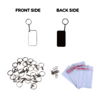 Yorkker Sublimation Blank Keychain Pack of 25 pcs Rectangle Shapes