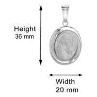 Virgin Mary And Child Medal Silver Pendant Necklace