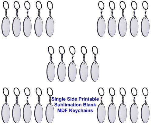 Yorkker Sublimation Blank Keychain Pack of 25 pcs Oval Shapes