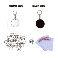 Yorkker Sublimation Blank Keychain Pack of 25 pcs Round Shapes