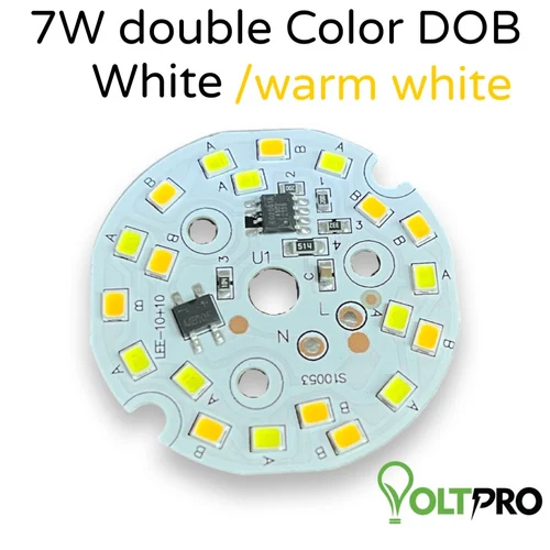 7W Double Color White-Warm White DOB - Aluminum Material, 7 Watt Voltage | Blue Color, LED Lighting with Separate White & Warm White Chips