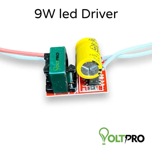 9W LED Bulb Driver - Plastic Body, Red Finish | Power Conversion, Current Regulation, Voltage Stability, Connector Equipped