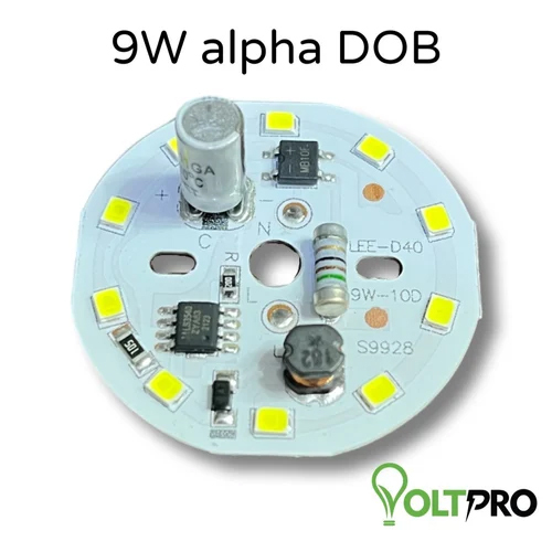 9W Alpha DOB Street PCB Light - Aluminum, 40mm Round Shape, White Color | 220V Input Voltage, 9W Lamp Power, 0.95 Power Factor