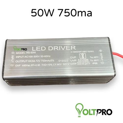 50w 750ma Led Driver - Silver, Different Sizes Available | Application For Electronics, Power Supply With Warranty