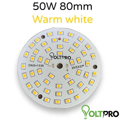 50W LED PCB Warm White DOB Bulb - Aluminum, Round, Warm White | Energy-Efficient, Environmentally Friendly, 50W Light Output, Warranty Included