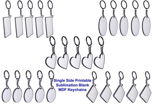 White Yorkker Sublimation Blank Keychain Pack Of 25 Pcs Assorted