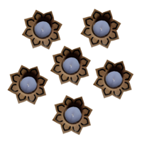 Yorkker Wooden MDF DIY Tea Light Candle Holder with Candles - High-Quality Unfinished MDF, 6 Pcs Set in Brown | Perfect for Decoupage, Painting, Resin Work, and Artistic Projects