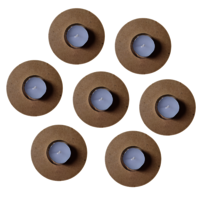 Yorkker Wooden MDF DIY Tea Light Candle Holder with Candles (Round Shape Diya)