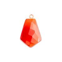 Red Onyx Gemstone 15x20mm Tie Shape Gold Vermeil Bezel set Pendant