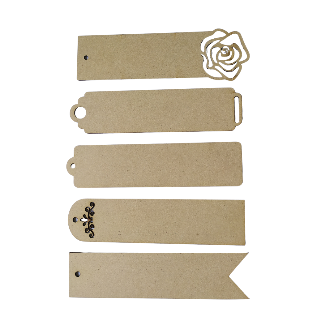 Yorkker Wooden Plain MDF Bookmarks for Book Lovers Bookmarks for Gifts DIY Mandal  Artwork Decoupage Resin Art