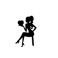 Yorkker Cake Topper Black Acrylic Sitting Girl Cake Topper Cake Decoration Supplies(Size- Large)