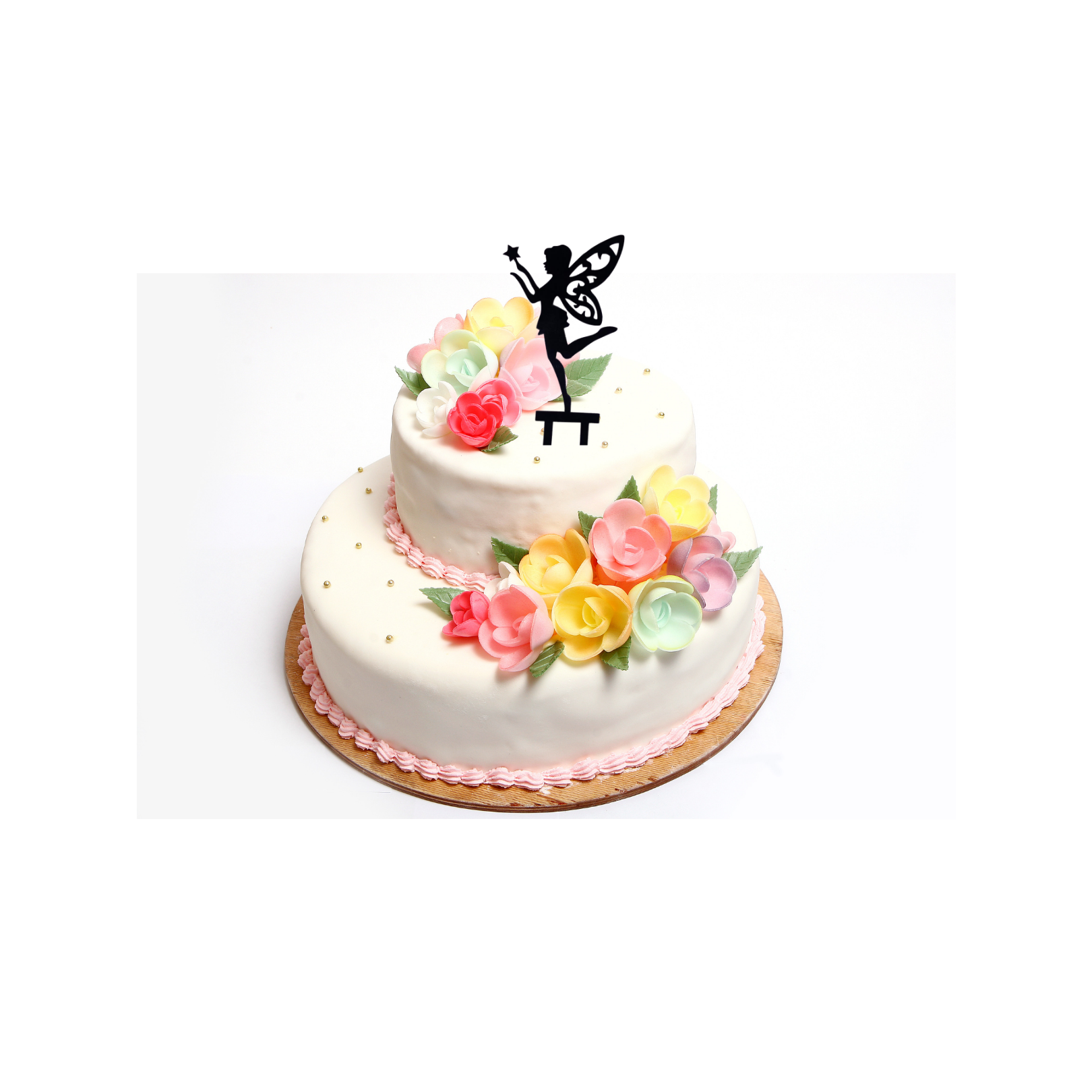 Yorkker Birthday Cake Topper Black Acrylic Angel(Pari) Girl Cake Topper Cake Decoration