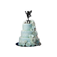 Yorkker Birthday Cake Topper Black Acrylic Angel(Pari) Girl Cake Topper Cake Decoration