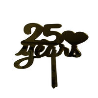 Yorkker 25 Years of Love Acrylic Cake Topper  - Ideal for Your Silver Anniversary  birthday