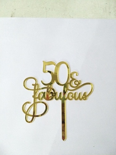 Yorkker 50 Years Anniverary  Birthday Acrylic Cake Topper