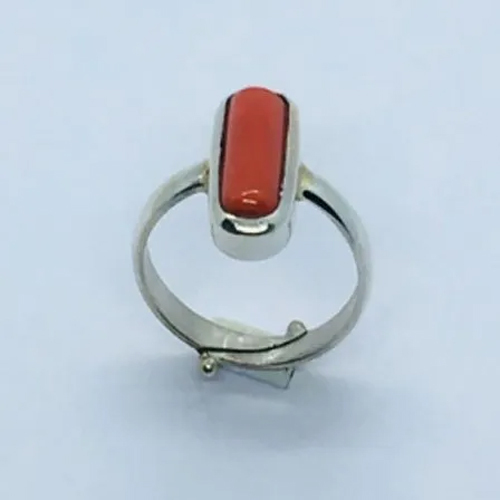Red Coral Moonga Ring