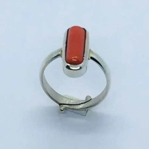 Red Coral Moonga Ring