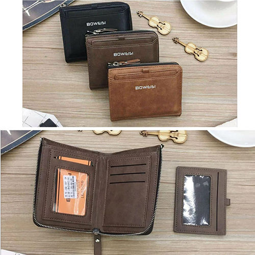 Zipper Lock Mens Wallet