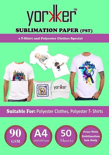 Yorkker Sublimation Paper PST Special for Polyster Clothes and T-shirts A4 X 50 sheets X 1 packet