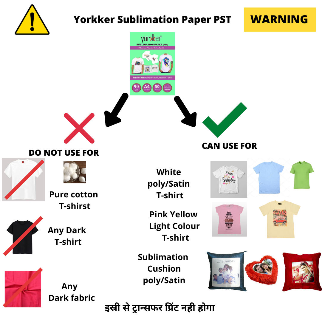 Yorkker Sublimation Paper PST Special for Polyster Clothes and T-shirts A4 X 50 sheets X 1 packet