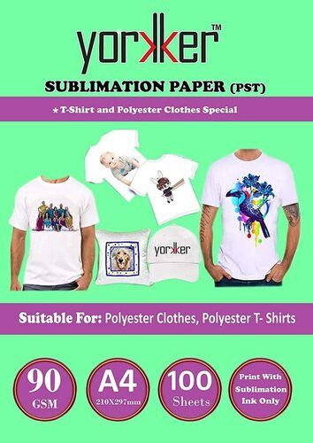 Yorkker Sublimation Paper Pst Special For Polyster Clothes And T-Shirts A4 X 100 Sheets X 1 Packet