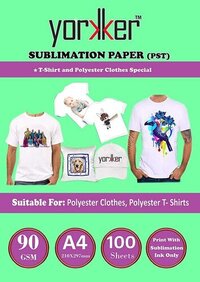 Yorkker Sublimation Paper PST Special for Polyster Clothes and T-shirts A4 X 100 sheets X 1 packet