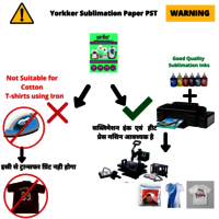 Yorkker Sublimation Paper PST Special for Polyster Clothes and T-shirts A4 X 100 sheets X 1 packet