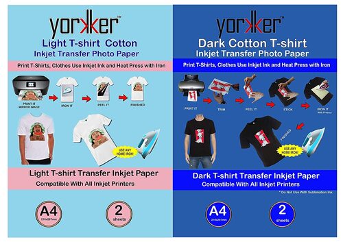 Yorkker LC T-shirt Light Cotton Inkjet Transfer Photo Paper Pack