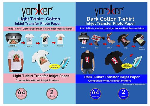 Yorkker Lc T-Shirt Light Cotton Inkjet Transfer Photo Paper Pack