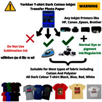 Yorkker LC T shirt Light Cotton Inkjet Transfer Photo Paper Pack of 10 Light Cotton