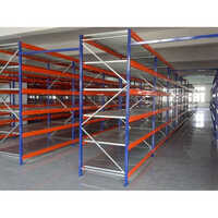 Medium Duty Shelving Rack - 7 Layers, 500kg Load Per Layer | Industrial Usage, Blue & Orange Mild Steel Free Standing Unit