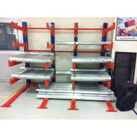 Metal Storage Rack - Mild Steel, Rectangle Shape, Blue & Orange Color | Industrial Usage For Warehouse Storage