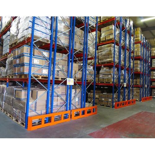 Double Deep Pallet Racking - Mild Steel Construction, Blue & Orange Color, Durable Steel Material