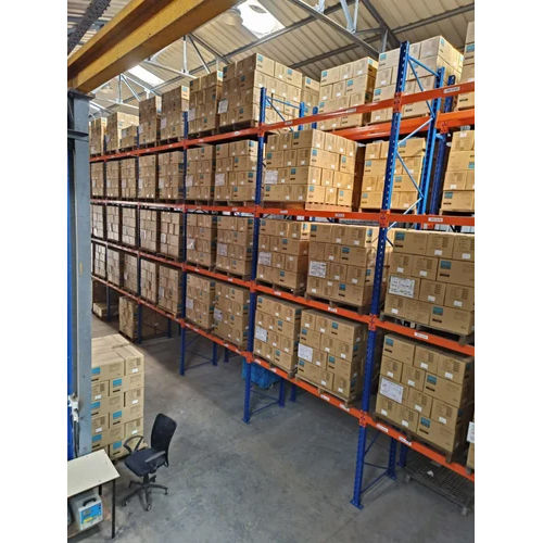 Blue & Orange Warehouse Shelving Racks