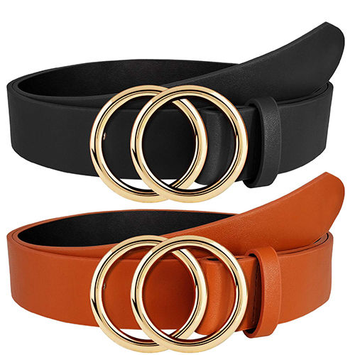 Ladies Leather Belt - Color: Black And Red